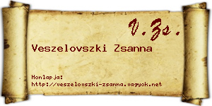 Veszelovszki Zsanna névjegykártya